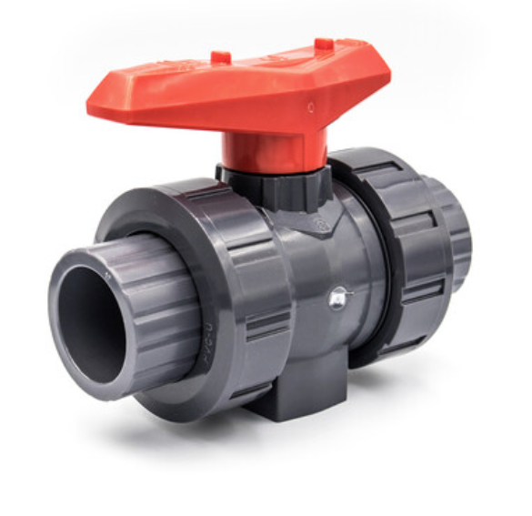 Gray Sch.80 Double Union Ball Valve