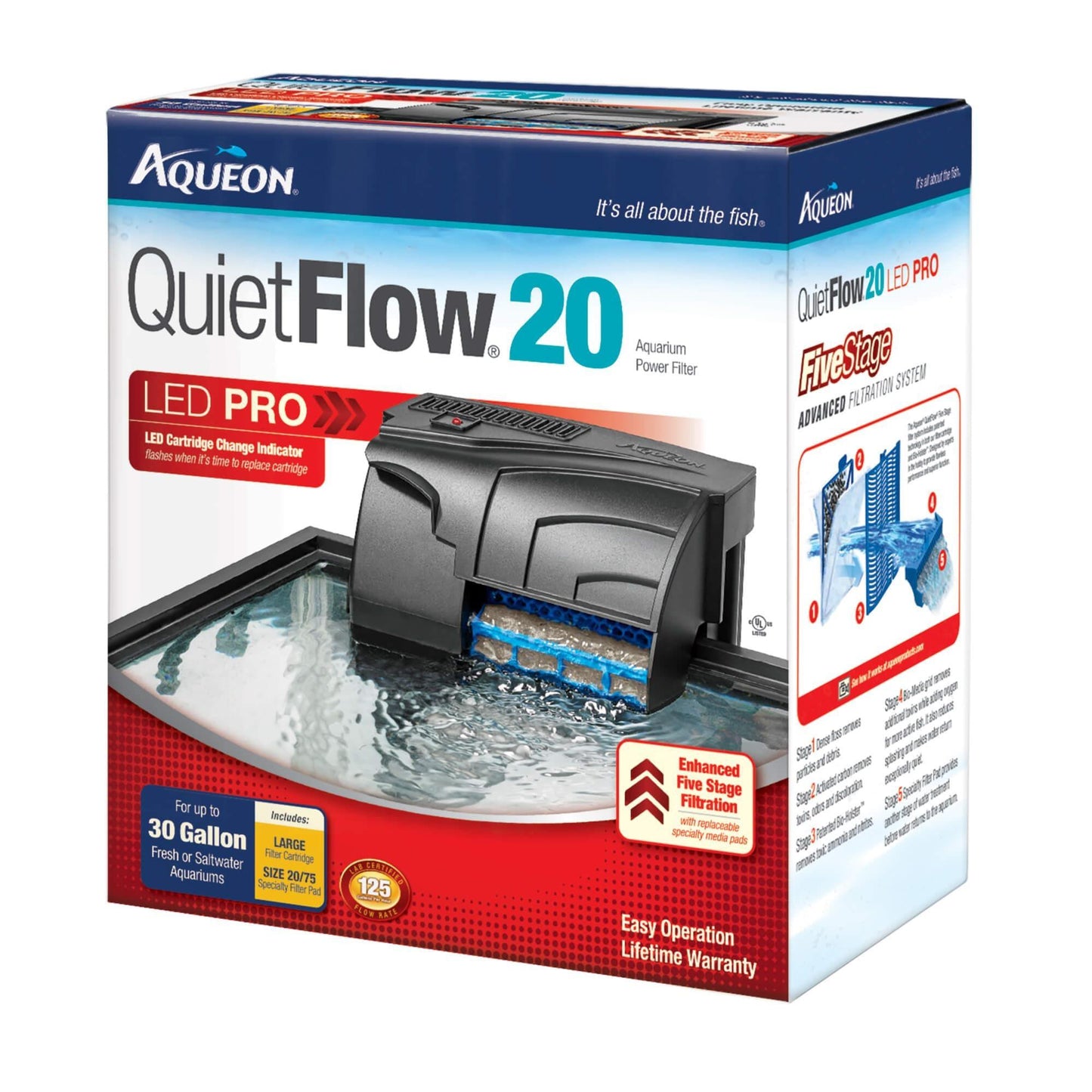 Aqueon QuietFlow LED Pro Power Filter - Tank Pets