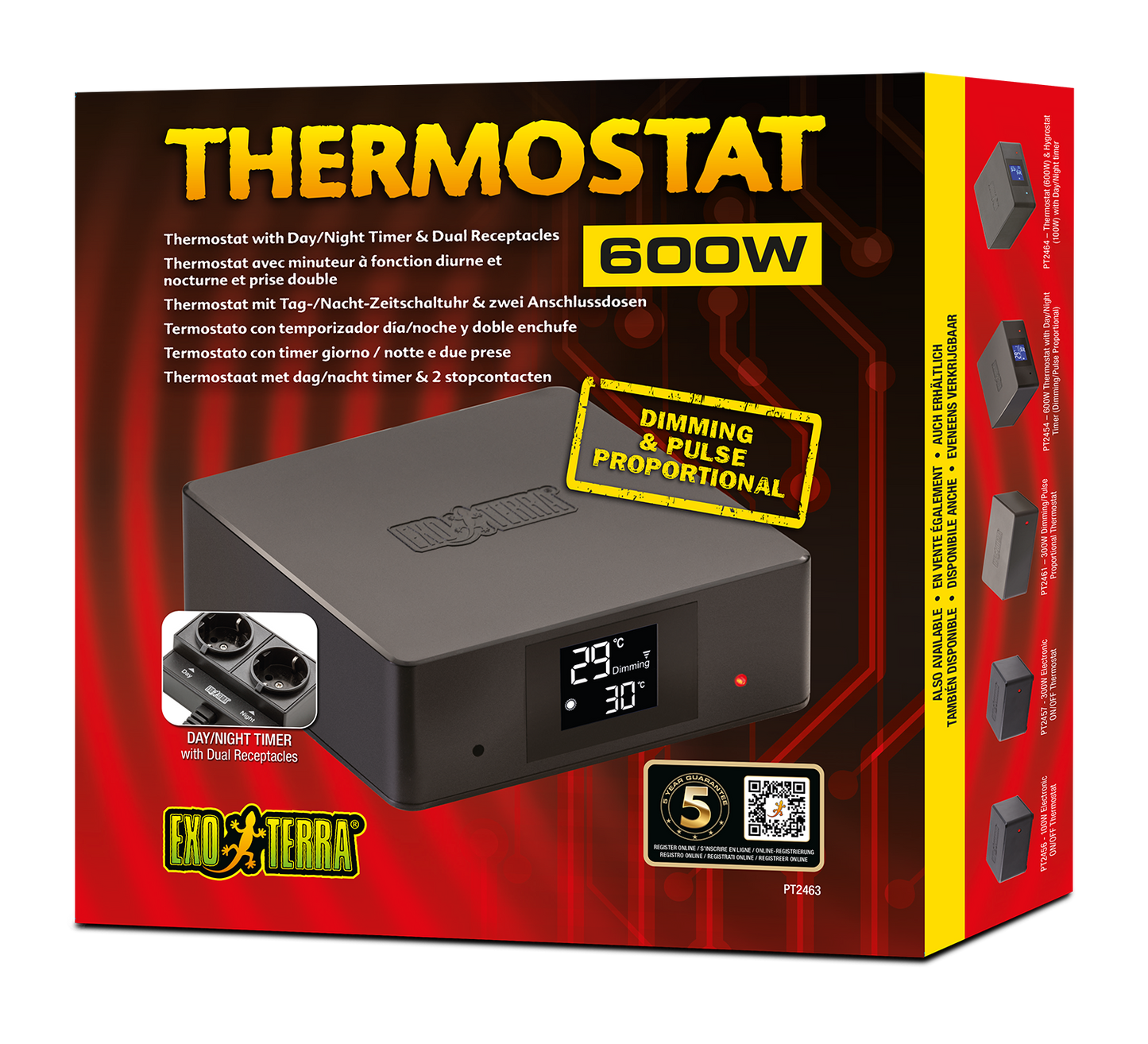 Exo Terra Thermostat w/ Dual Receptacles - 600W