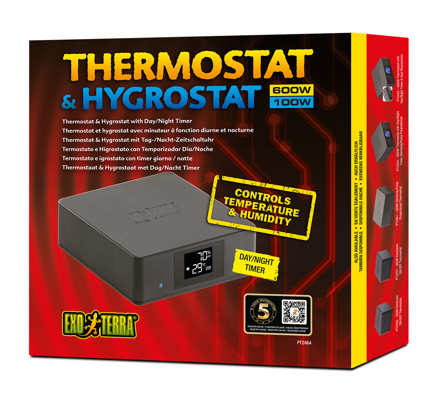 Exoterra Thermostat & Hygrostat - 600W/100W